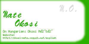 mate okosi business card